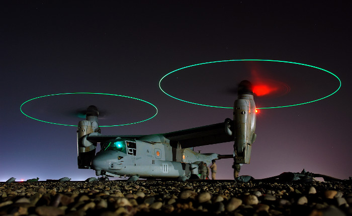Two huge rotors of \"Osprey\" are ready for take-off Two huge rotors of “Osprey” are ready for take-off