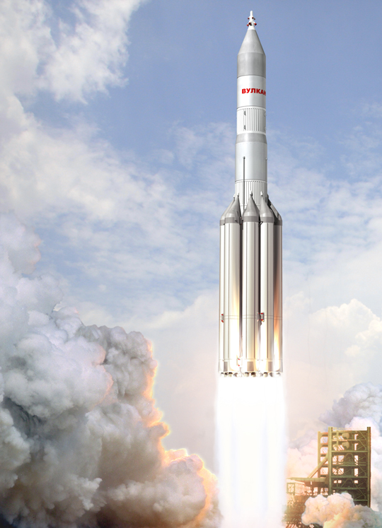 An artistic reconstruction of Vulcan launch. An artistic reconstruction of Vulcan launch.